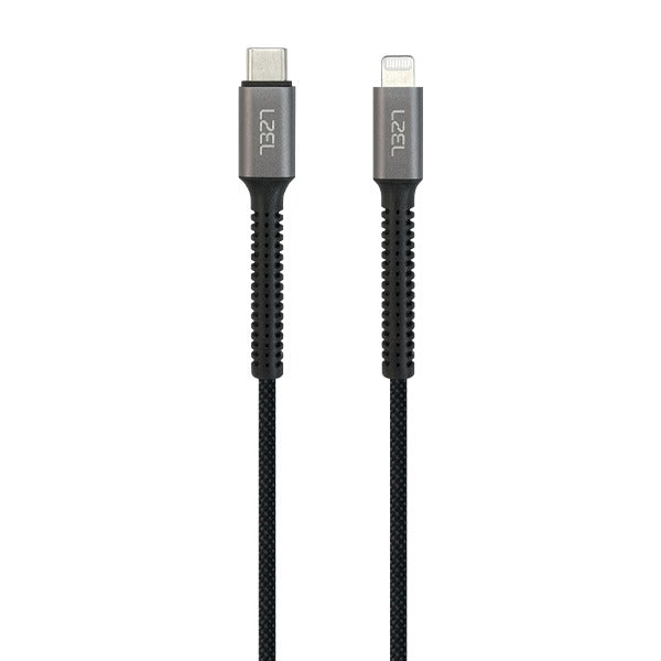 كيبل Celeris Power Volt Ll من ليزل USB-C إلي Lightning بقوة 60 واط مضفر بالأقمشة بطول 1.2 متر | أسود كيبل Celeris Power Volt Ll من ليزل USB-C إلي Lightning بقوة 60 واط مضفر بالأقمشة بطول 1.2 متر | أسود
